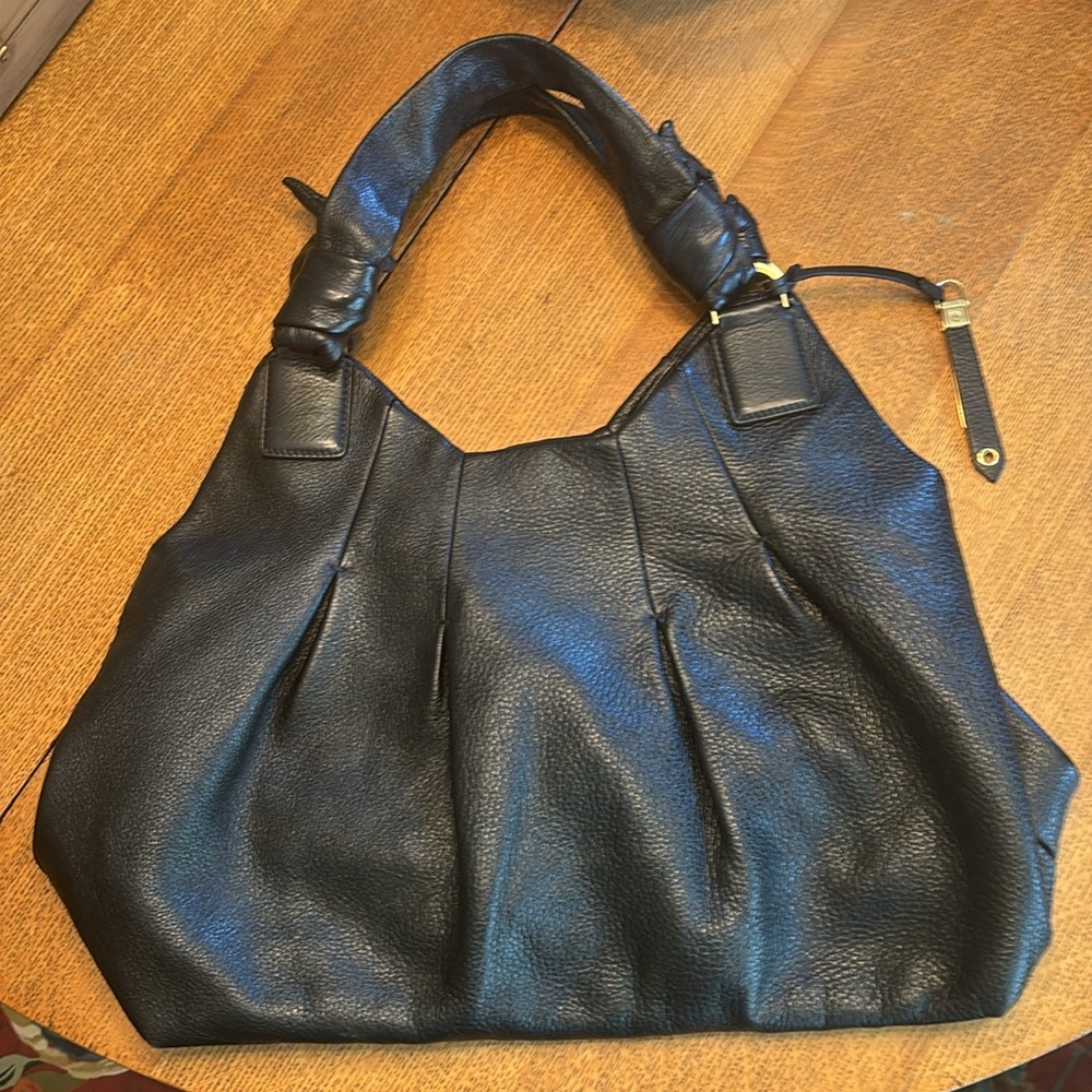 Black leather Cole Haan boho bag